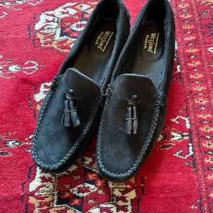 NWOT Men’s US 10.5 GH Bass black shearling Weejuns / loafers